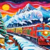 Santa Christmas Train Art Diamond Painting