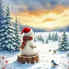 Santa On Polar Bear Diamond Painting