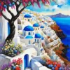 Santorini Blue Door Diamond Painting