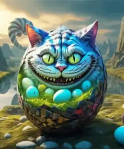 Scary Smiling Cat Art Diamond Painting