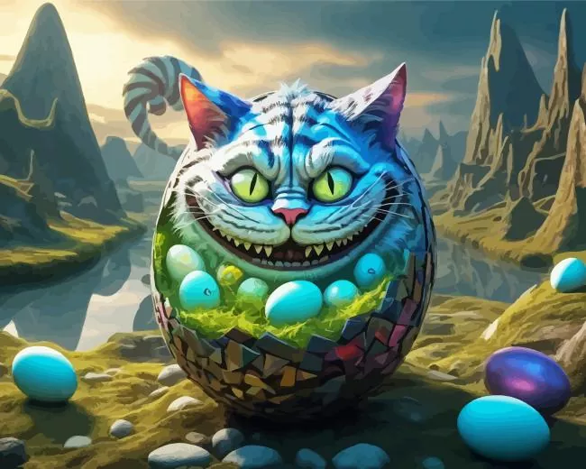 scary smiling cat art Diamond Paintings Scary Smiling Cat Art Diamond Painting