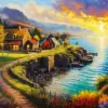 Scenery Of Village Diamond Painting