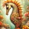 Seahorse Collage Art Diamond Painting
