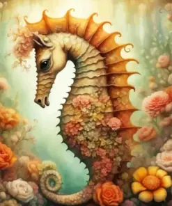 Seahorse Collage Art Diamond Painting
