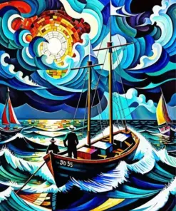 Seascape Boat Diamond Painting