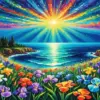 Seascape Flowers Art Diamond Painting