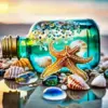 Seashells Glass Bottle Diamond Painting