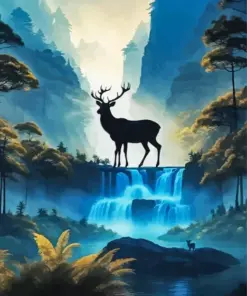 Silhouette Deer Diamond Painting