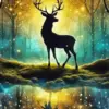 Silhouette Deer Art Diamond Painting