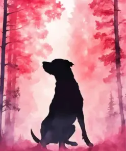 Silhouette Dog Diamond Painting