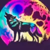 Silhouette Of A Wolf Diamond Painting