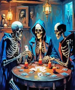 Skeleton Playing Poker Diamond Painting