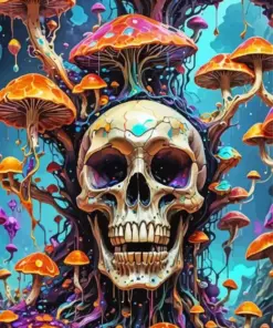 Skull Mushroom Diamond Painting