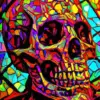 Skull Stained Glass Art Diamond Painting