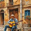 Spanish Man Playing Guitar Diamond Painting