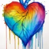 Splash Colorful Heart Art Diamond Painting