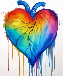 Splash Colorful Heart Art Diamond Painting