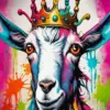Splash Goat Crown Diamond Painting