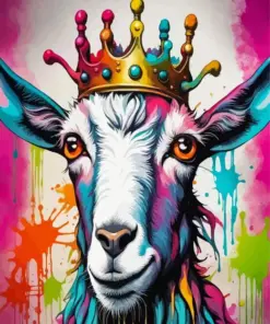 Splash Goat Crown Diamond Painting