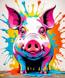 Splash Simple Pig Diamond Painting