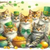 St Patricks Day Tabby Cats Diamond Painting