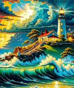 Storm At Sunset Art Diamond Painting