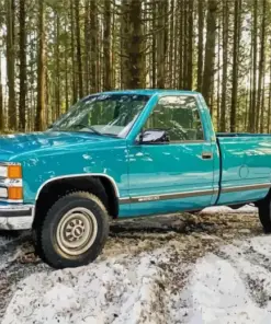 Teal Chevy Truck Diamond Painting