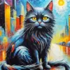 Whimsical Black Cat Art Diamond Painting