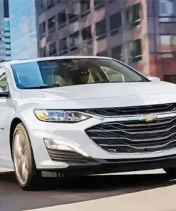 White Chevrolet Malibu Diamond Painting