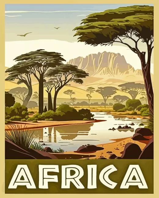Africa paint by numbers Africa Poster Diamond Painting