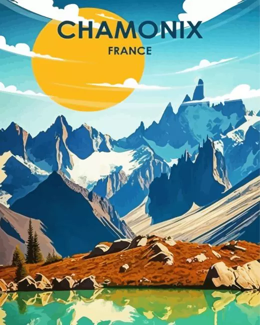 Chamonix France paint by numbers Chamonix France Diamond Painting