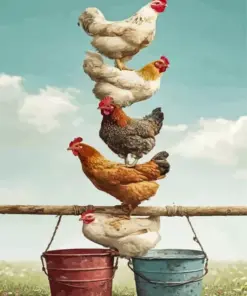 Chickens Birds Diamond Painting