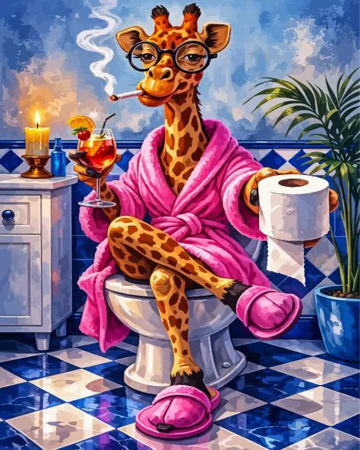 Classy Giraffe paint by number Classy Giraffe Diamond Painting