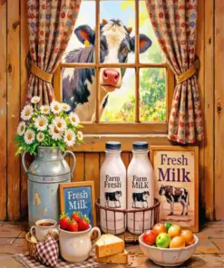 Farm Cow Diamond Painting