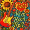 Peace Love rock Roll paint by number