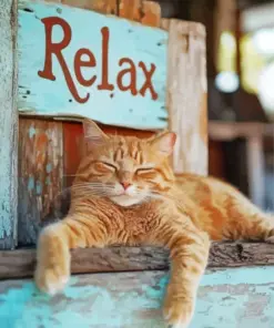 Relaxed Cat Diamond Painting