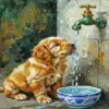 Thirsty Dog Diamond Painting