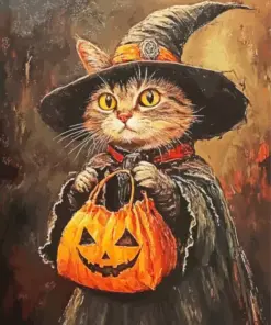 Witch Cat Diamond Painting