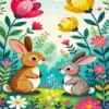 Cute Rabbits Diamond Painting