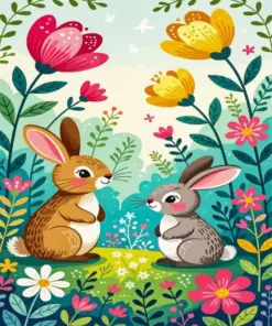 Cute Rabbits Diamond Painting