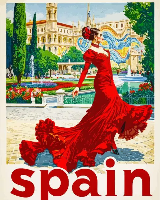 spain Poster paint by number Spain Poster Diamond Painting