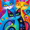 Whimsical Cats Art Diamond Painting