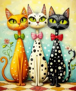 Whimsical Cats Diamond Painting
